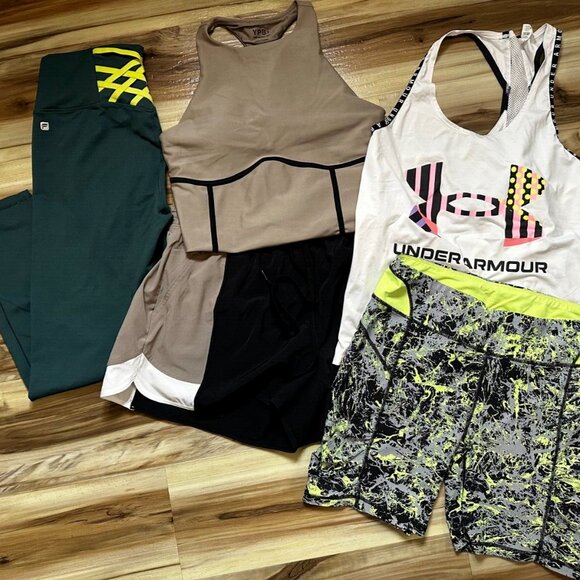 Under Armour Tops - Womens Activewear Under Armour Shirt Calvin Klein Biker Shorts YPB Fabletics